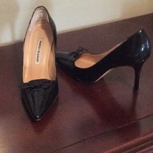 Manolo Blahnik black patent leather pumps